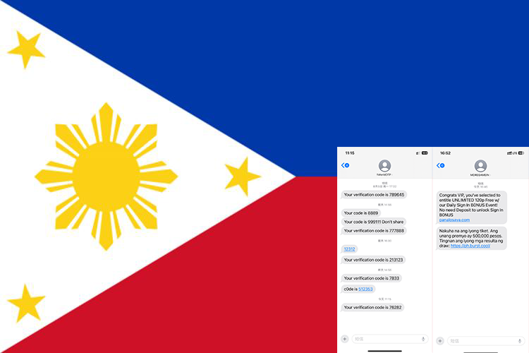 SMS masivos en Filipinas